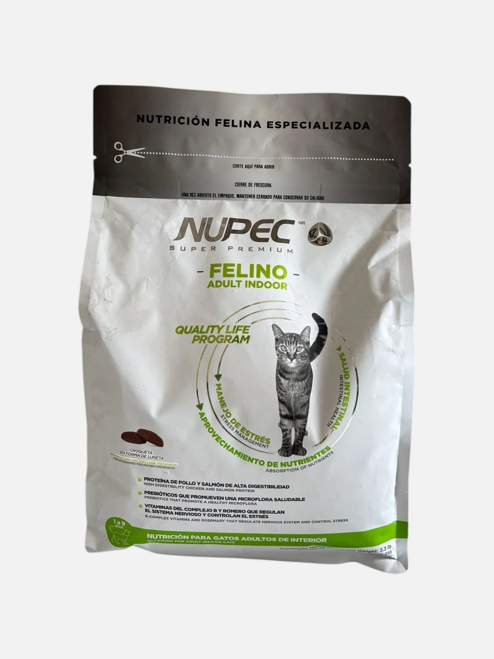 NUPEC Felino Adult Indoor - Alimento Super Premium para Gato (bulto de 1.5 kg)